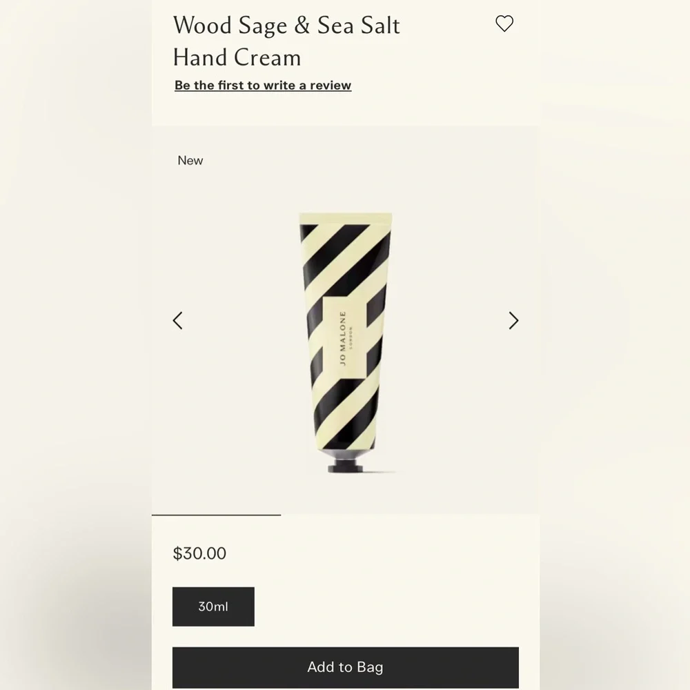 NEW Jo Malone Wood Sage & Sea Salt Hand Cream 30ML - Picture 2 of 3